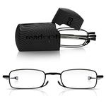 Read Optics Black Folding Reading Glasses 1.5, Fold Up Frames, Compact & Pocket Sized in Black Case, Non Prescription Readers