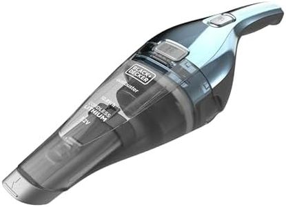Black and Decker - Aspirateur à Main sans Fil DUSTBUSTER Rechargeable 7,2V - Aspi Compact et Puissant 15,5 AW - Autonomie 17 Min - Batterie Lithium-ION - Capacité 385 ML - Bleu Chrome - NVC220WBC-QW