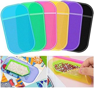 6 Pieces Anti-Slip Tools Sticky Mat for Diamond Art Painting, 5.6 x 3.3 Inch Non-Slip Universal Gel Pad for Diamond 5D Painting Accessories for Kids or Adults