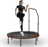 ADVWIN Rebounder Mini Trampoline, 48" Fitness Trampolines with Adjustable Foam Handle, Suitable for Adults and Kids Indoor/Outdoor Workout Max Load 150KG