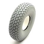 2 Solid PU Tyre 4.00-5 Grey Puncture Proof Mobility Scooter Diamond Tread 5 Inch Wheel Rim