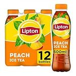 Lipton Ice Tea Peach Still Soft Drink 500ml, (Pack of 12)