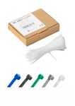 Haus Projekt White 100x2.5mm Small Cable Ties, 100pcs Premium Industrial Multi-Purpose Plastic Small Zip Tie Wraps, Indoor and Outdoor Use, Cable Management, Wires, Office, Garden, Christmas Zip Ties