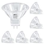 EASYIVY MR11 GU4 Halogen Bulb 12V 20W Dimmable, GU4 Bi-Pin Base Spotlight Bulbs Glass Cover 35mm Diameter, Warm White 2700K MR11 Mini Reflector Light Bulb for Recessed Light, Landscape Light, 6-Pack