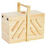 Juvale Wooden Sewing Box with 3 Tier Drawers (12.5 x 8.25 Inches)