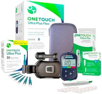 OneTouch Ultra Plus Flex Value Diabetes Testing Kit | Blood Sugar Test Kit Includes 1 Blood Glucose Meter, 1 Lancing Device, 30 Lancets, 30 Diabetic Test Strips, & Carrying Case