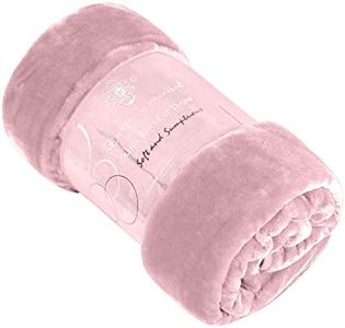 GC GAVENO CAVAILIA Faux Fur Mink Throw Fleece Blanket for Double Bed & Sofa Bed, Lightweight Extra Soft Warm & Cosy Fluffy Blanket, Versatile Outdoor Blanket Throw 150cm x 200cm, Pink