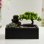 Home Centre Alpine Polyresin Trees and Peebles Water Fountain - 22x34x20cm