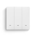 Smart Wi-Fi Touch Sensor Light Switch,3 Gang Wireless Wall Light Switch,Compatible with Tuya App,Smart Life App,Google Home,Remote Control Timer Function