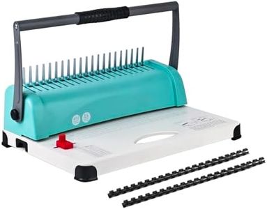 Comb Binding Machine, 21-Hole, 450 Sheets Capacity, Punch up to 15 Sheets, Punch Comb Binder Machines for Letter Size A5/A4 Paper with 100pcs 1/4" Binding Spines Double Handles