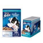 Purina Felix with Tuna in Jelly | Wet Food for Adults | Complete and Balanced Cat Food, Pack of 12 Pouches (12 x 85 g)