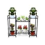 IRON LANDS 8 Tier Plant stand for Multiple pots Water Dispenser with Scratchless Base | Heavy Duty Premium Strong Durable Flower Pot stand for Home Garden, Outdoor Balcony Indoor Decor | Gamla Stand