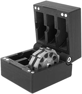 Kube3d Magazine Case Compatible with: Hatsan & Webley 10 Shot Magazines – Hard Plastic Protective Cover, Flip Lid Magnetic Box For Air Rifle Storage and Safety (Fits: 3 Magazines, Black)
