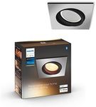 Philips Hue Milliskin White Ambiance Recessed Spotlight Extension [Square - Silver] with Bluetooth, Compatible with Alexa, Google Assistant and Apple Homekit