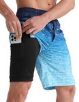 APTRO Men's Swim Trunks with Compression Liner Bathing Suit Quick Dry Swim Shorts MP336 1XL