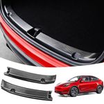 KSGMFED 2PCS Rear Bumper Guard for Tesla Model Y Accessories 2023 2022 2021,Trunk Bumper Protector Guard Compatible with Model Y,Rear Trunk Edge Cover Protector Interior Accessory(3D Carbon Fiber)