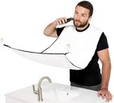 Sobeta Beard Bib Apron for Men Shaving,Hair Clippings Catcher & Grooming Cape Apron Beard Catcher No Mess & Quick Clean Up,White, White, 125cm*80cm