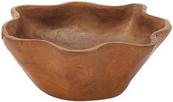 Deco 79 Teak Wood Handmade Live Edge Free Form Decorative Bowl, 14" x 12" x 6", Brown