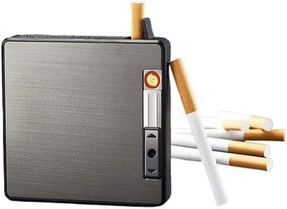 GLIVE (LABEL) 2 in 1 Electronic Cigarette Box Cigarette Case with Lighters, Cigarette Box, 20Pcs Regular Cigarettes King Size Cigarettes Box Rechargeable Windproof, Aluminum Cigarette Holder