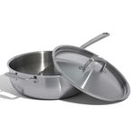 Made In Cookware - 5 Quart Stainless Steel Saucier Pan - 5 Ply Stainless Clad - Professional Cookware - Made in Italy - Induction Compatible