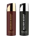 Next Care ARABIAN SCENT+ SILVER SCENT Oudh Deodorants Body Spray For Men & Women | Long Lasting Deo | 200ml each (Pack of 2)