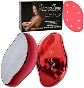 Germantique Crystal Hair Eraser,Natural Crystal Hair Remover,Reusable Painless Nano Glass Hair Removal Device without Shaver,Gentle Crystal Epilator and Exfoliator for Soft Silky Skin(Red)