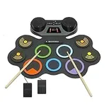 Electronic Drum Set For Kids, 9 Drum Pads & 2 Pedals In Kit - Headphone Jack in Drumset - Rechargeable Electric Drums Pad For Kid Age 8-12 - Gifts For Boys & Girls Ages 7 8 9 10 11 12 13+ Year Old