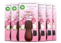 Air Wick Essential Mist Refills, Peony and Jasmine, Pack 6 x 20ml, Natural Essential Oils, Last up to 270 days, Air freshener