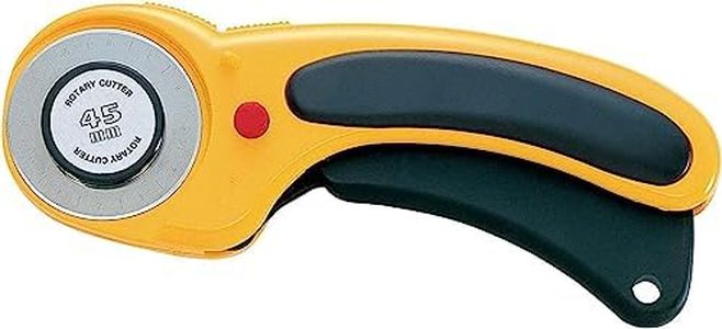 OLFA RTY-2/DX - Cúter rotativo con botón pulsador de bloqueo y cuchilla circular de 45 mm