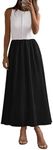 PRETTYGARDEN Women Maxi Dresses 2025 Summer Casual Sleeveless Patchwork Knit Tank Dress Flowy Beach Sundress Long Dress (Black White,Large)