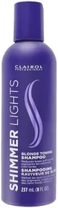 Clairol Professional Shimmer Lights Purple Shampoo, 8 fl. Oz | Neutralizes Brass & Yellow Tones | For Blonde, Silver, Gray & Highlighted Hair **Packaging May Vary