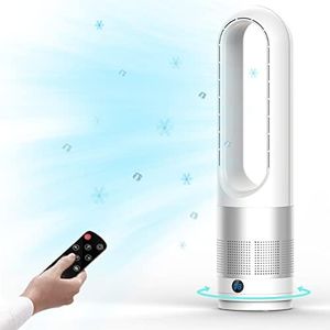 Bladeless 23.62" Tower Cooling Fan with Remote, 8 Speeds, 8H Timer, LED Display, Quiet for Bedroom, Home, Office