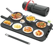 Warming Mat for Food, iTRUSOU Silicone Electric Warming Tray with 7 Temp-Settings, 1-8Hr Auto Shut-Off, Switchable Fahrenheit/Celsius, Upgrade Strap Keep Food Warm at Buffet, Party, Sabbath, Daily Use