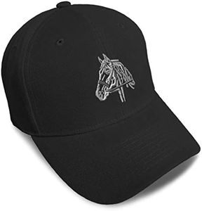 Custom Baseball Cap Horse Riding Equestrian Embroidery Dad Hats for Men & Women, Black, One size