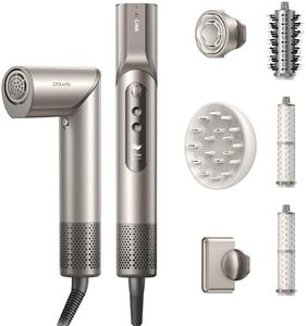 Dreame Dazzle Hair Styler and Dryer- Intelligent Nozzle Recognition, 110,000RPM High-Speed Motor for Fast Drying, 300M Negative Ions, 5 Snap-on Attachments, Smart Screen, 3 Customizable Modes