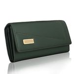 ALSU Faux Leather Women's Green Wallet Hand Clutch | Phone Pocket | 4 Card Pockets (Arf-003Grn)