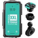 Ultimateaddons - Motorcycle Handlebar Mount with Waterproof Phone Case - IPX5 Protection - Quick Release 3-Prong System - (XXL - 168 x 78mm)