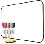 Dry Erase Whiteboard, DumanAsen Double Sided Magnetic White Board with Dry Erase Pens and Eraser, Lapboard for Children or School, Home, Office, Remote Learning (Black, 30cm*21cm)