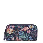 Vera Bradley Women's Cotton Jordin Continental Wallet with RFID Protection, Flamingo Garden, One Size