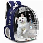 Buraq Astronaut Transparent Pet Carrier Backpack - for Travel, Hiking, Designed with Breathable Space, Ventilated, Airline-Approved, Sturdy Pad for Puppies & Cats (31.8L x 25.4W x 41.9H Centimeters)