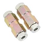 Brake Pipe Fittings, 2pcs Brake Pipe Connectors 10mm/0.39in Inline Male and Female Nut Brake Pipe Tube Connector for 3/16in Oil Pipe Brake Line Unions Car Accessory