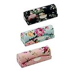 Lipstick Case with Mirror, Hanyi 3 Pcs Vintage Floral Print Lipstick Holder Box Jewelry Organiser