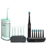 AGARO Cosmic Plus Sonic Toothbrush Black & Ultra Travel Portable Oral Irigator 180 ML Black, Combo