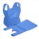 Efforias Carrier Bags 11 x 17 x 21 - Plastic Carrier Bags Heavy Duty Vest Carrier Bags - Blue (Pack of 100)