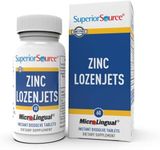 Superior Source Zinc Lozenjets, Zinc (5 mg), Vitamin C (15 mg), Under The Tongue Quick Dissolve Sublingual Tablets, 60 Ct, Supports a Healthy Immune System, Thyroid & Reproductive Health, Non-GMO