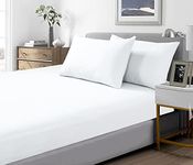 Sapphire Collection 500 Thread Cotton 28CM /11 Inch Deep Fitted Bed Sheet 100% Egyptian Cotton (White, King)