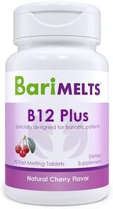 BariMelts B12 Plus, Dissolvable Bariatric Vitamins, Natural Cherry Flavor, 90 Fast Melting Tablets