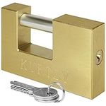 Kurtzy Heavy Duty 625g Gold Padlock with 3 Keys - Hardened Solid Copper Hardware Monoblock Lock - 12mm Thick Shackle - Protect Garages, Containers, Sheds, Shutters, Lockers, Gates and Warehouses