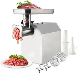 Commercial Meat Grinder Electric, Max Yield 180KG/H (397lbs/H) 1100w High Capacity Commercial Heavy Duty Meat Grinder and Sausage Stuffers with 2 Blades 2 Grinding Plates (6mm/8mm) for Household Use