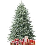 DORTALA Artificial Christmas Tree, 7FT Evergreen Xmas Tree with 1260 Branch Tips, Foldable Metal Stand, Green